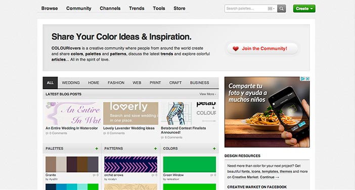 ColorLovers: Paleta de colores compartidas por usuarios