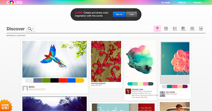 Colrd: usuarios comparten paleta de colores