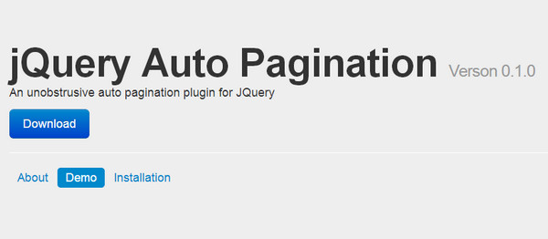 JavaScript Plugin Auto Pagination