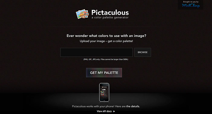 Pictaculous: generador de paleta de colores