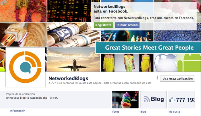 Aplicaciones de Facebook para páginas corporativas: NetworkedBlogs