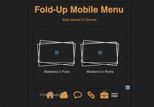 Codigo HTML para Fold-Up Mobile Menu