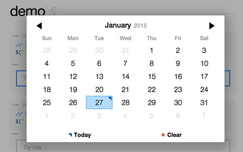 Javascript plugin para añadir calendarios: Pickadate.js