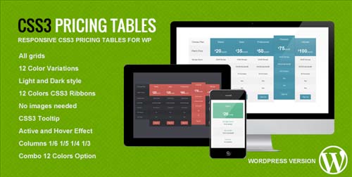 Plugin WordPress para incorporar tablas de precio CSS3 Responsive Pricing Tables for WP