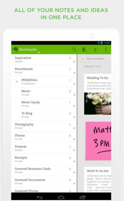 Programas para Android gratuitos para bloggers: Evernote