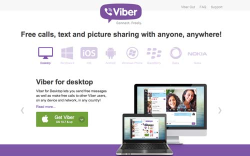 Aplicaciones moviles para realizar llamadas gratuitas: Viber
