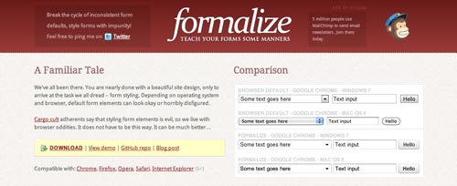 Framework para crear formularios HTML:  Formalize