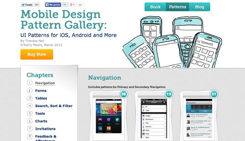 Web con patrones de interfaz de usuario: Mobile Design Pattern Gallery