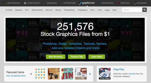 Mercado online para diseñadores: GraphicRiver