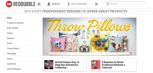 Mercado online para diseñadores: Red Bubble