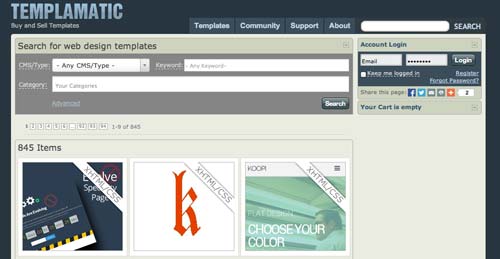 Mercado online para diseñadores: Templamatic
