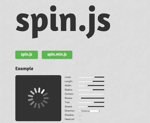 Codigo CSS para animaciones de carga:  Spin.JS