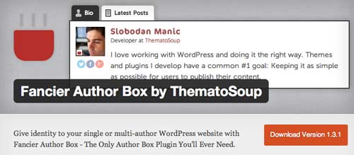 Plugin WordPress para incluir biografía de autor: Fancier Author Box