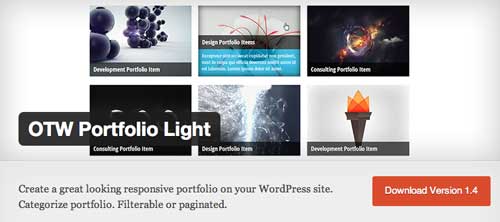 Plugin WordPress para optimizar portafolio: OTW Portfolio Light