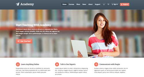 Temas WordPress para instituciones educativas: Academy