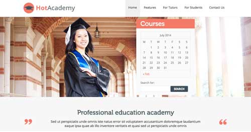 Temas WordPress para instituciones educativas: Hot Academy