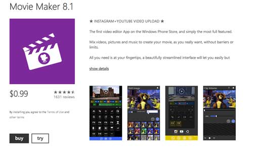 Aplicaciones para Windows Phone: MovieMaker