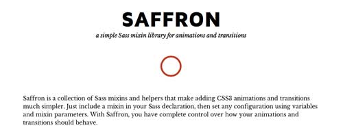 Librería de codigo CSS para añadir efectos variados: Saffron