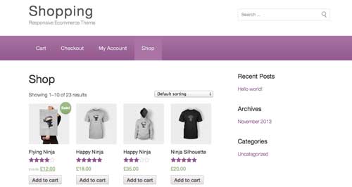 Woocommerce themes para tienda online: Shopping