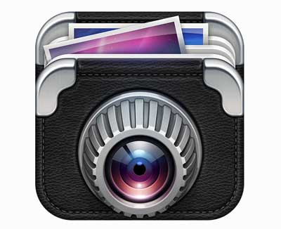 Ejemplos de iconos realistas de iOS app: Photo Fusion