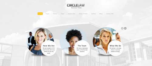 Temas WordPress para bufete de abogados: Circle Law