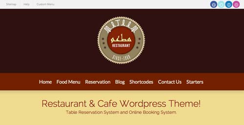 Temas WordPress para cafeterías: Mataam Restaurant