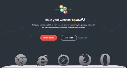 Ejemplos de paginas web minimalistas con colores oscuros: Cross Browser Experts