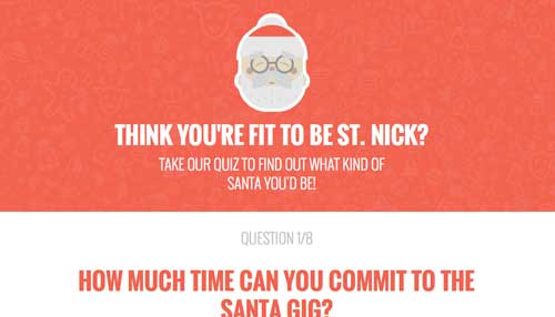 Ejemplos de paginas web que usan espacios en blanco: Who's your Santa?