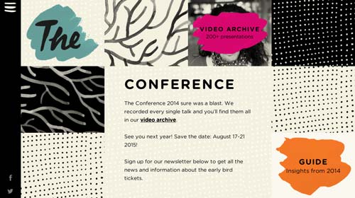 Ejemplos de pagina web con uso de patrones de diseño: The Conference