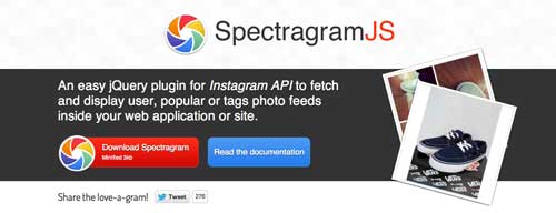 Plugin JQuery para Instagram: SpectagramJS
