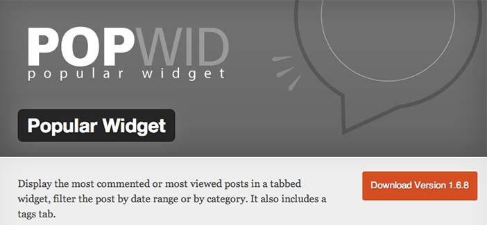Plugin WordPress para entradas populares: Popular Widget