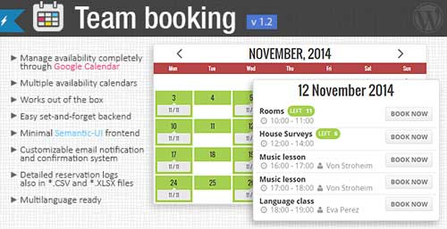 Plugin WordPress para reservaciones: Team Booking