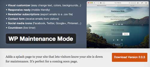 Plugin WordPress para crear anuncios de páginas próximas a lanzarse: WP Maintenance Mode