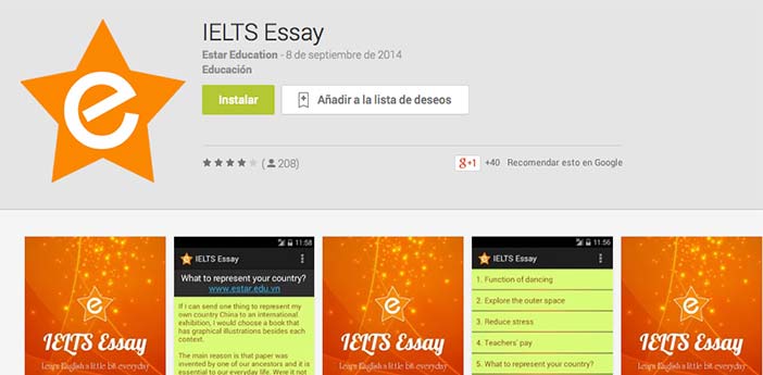 Programas para Android para prepararte para el IELTS y TOEFL: IELTS Essay