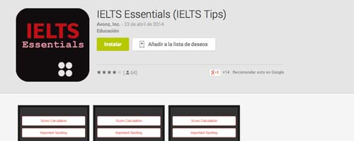 Programas para Android para prepararte para el IELTS y TOEFL: IELTS Essentials
