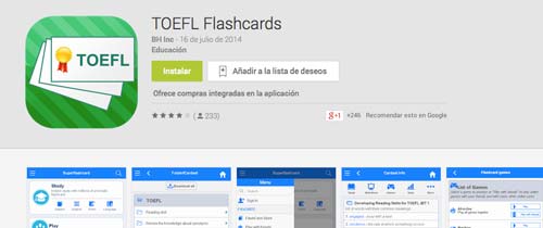 Programas para Android para prepararte para el IELTS y TOEFL: TOEFL Flashcards