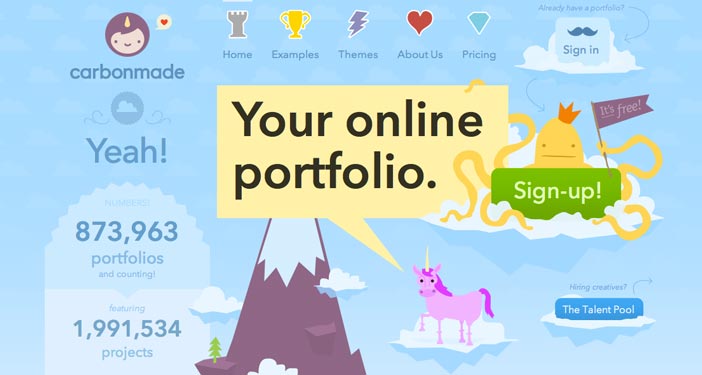 Sitios web donde crear portfolio online: Carbonmade