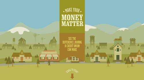 Ejemplos de paginas web que hacen uso de los colores pastel: Make your money matter