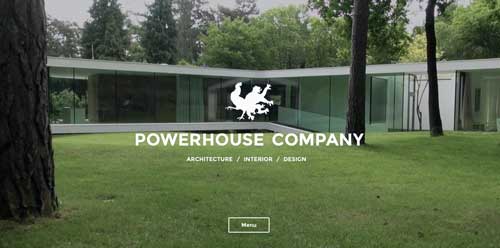 Ejemplos de paginas web que hacen uso de videos como fondo: Powerhouse Company