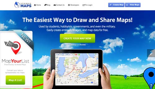 Herramientas para crear mapas online: Scribble Maps