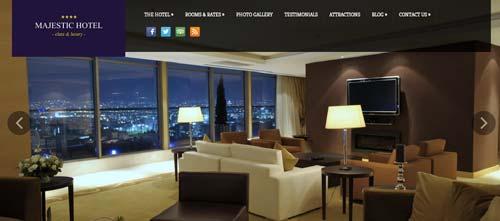 Los mejores temas WordPress de este año para hoteles: Majestic