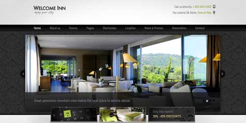 Los mejores temas WordPress de este año para hoteles: Welcome Inn