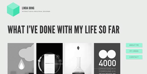 Sitios web con un excelente diseño minimalista: Linda Dong