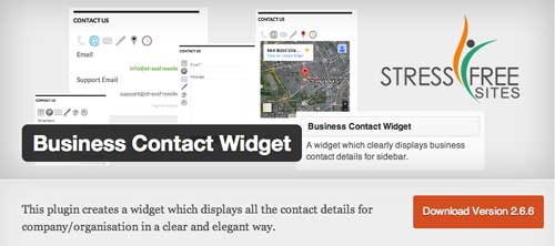 Widget WordPress populares para blog: Business Contact