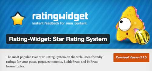 Widget WordPress populares para blog: Rating Widget