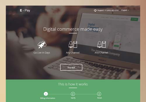 Conceptos de página con estilo flat web design: E-Payment