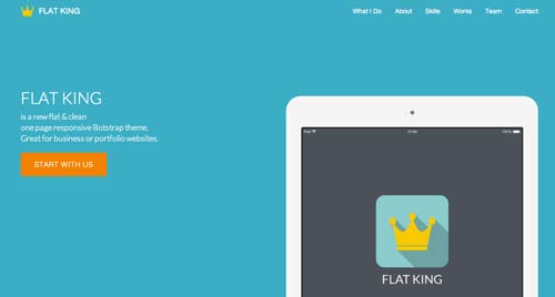 Conceptos de página con estilo flat web design: Flat King