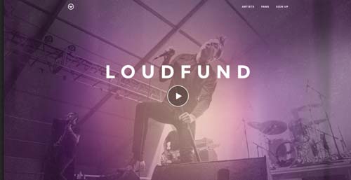 Conceptos de página con estilo flat web design: Loudfund