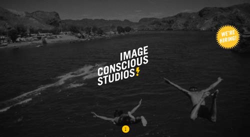 Ejemplos de paginas web con uso de colores oscuros: Image Conscious Studio