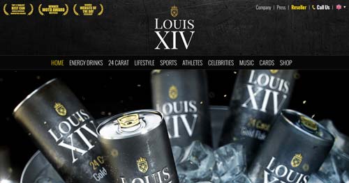 Ejemplos de paginas web con uso de colores oscuros: Louis XIV